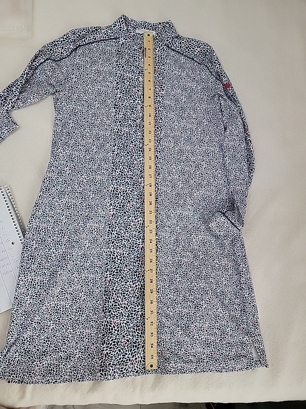 Fairway & Greene Long-Sleeve Golf Dress Print Quarter Button Packets Size XL EUC - Picture 12 of 15